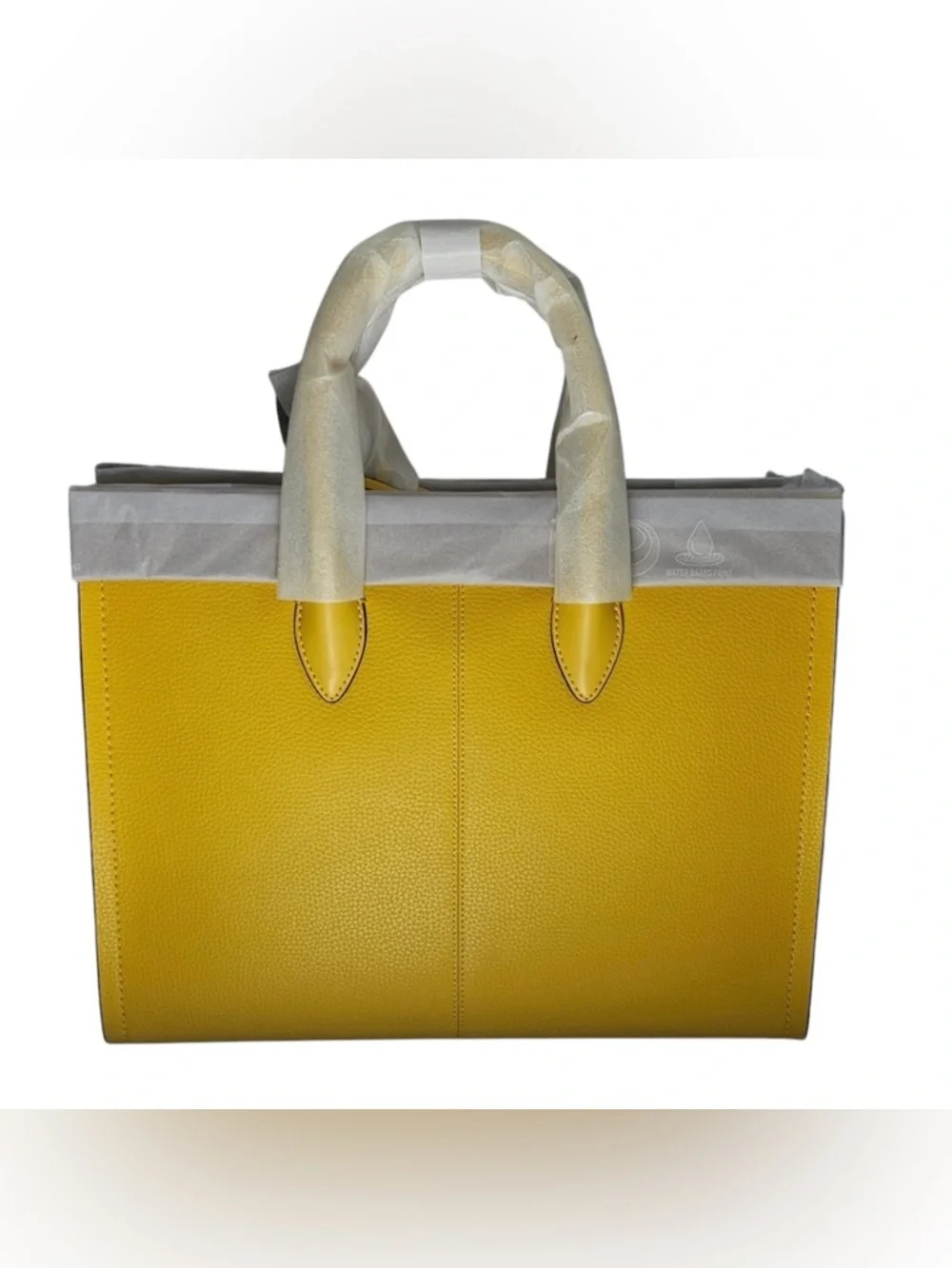 Michael Kors Yellow Leather Tote with Logo Strap and Charm - Picture 4 of 10